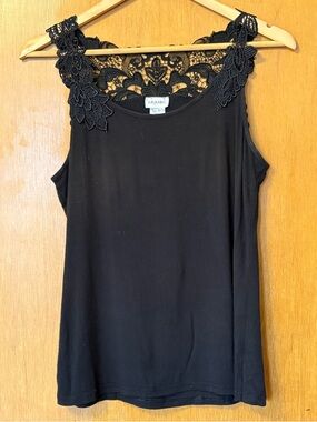 Arianne Black Lace Yoke Tank Top